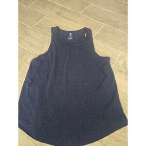 CARILOHA Navy Blue Racerback Tank Top Bamboo Blend Women's Medium Island